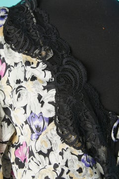 Flower print and lace night-gown and negligée Christian Dior Lingerie for Saks