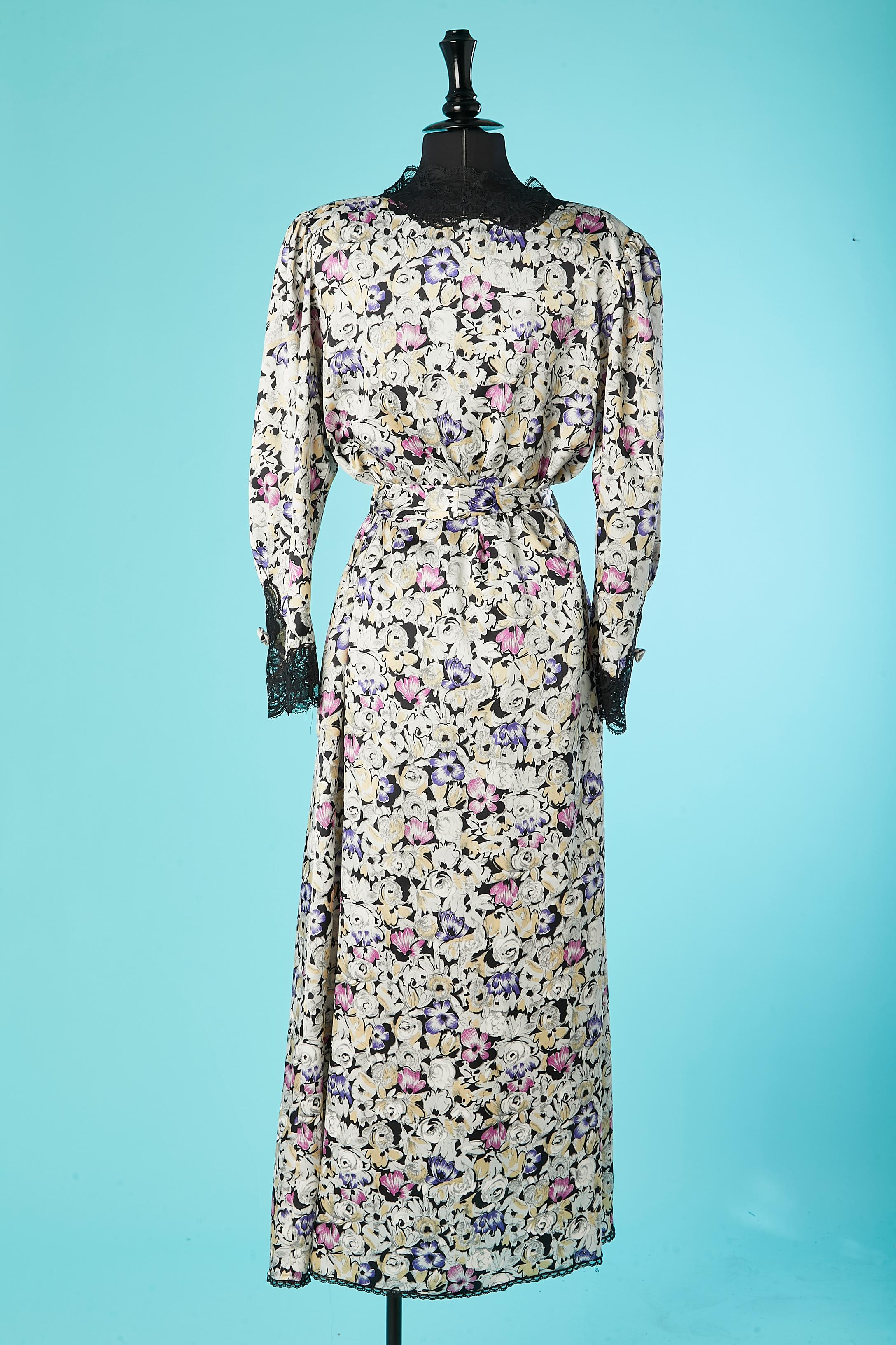 Women's Flower print and lace night-gown and negligée Christian Dior Lingerie for Saks  For Sale