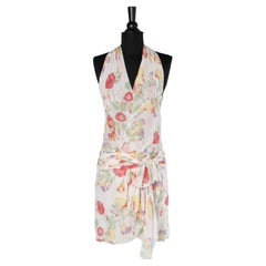 Bedrucktes Chiffonkleid mit Blumenmuster Chanel Boutique