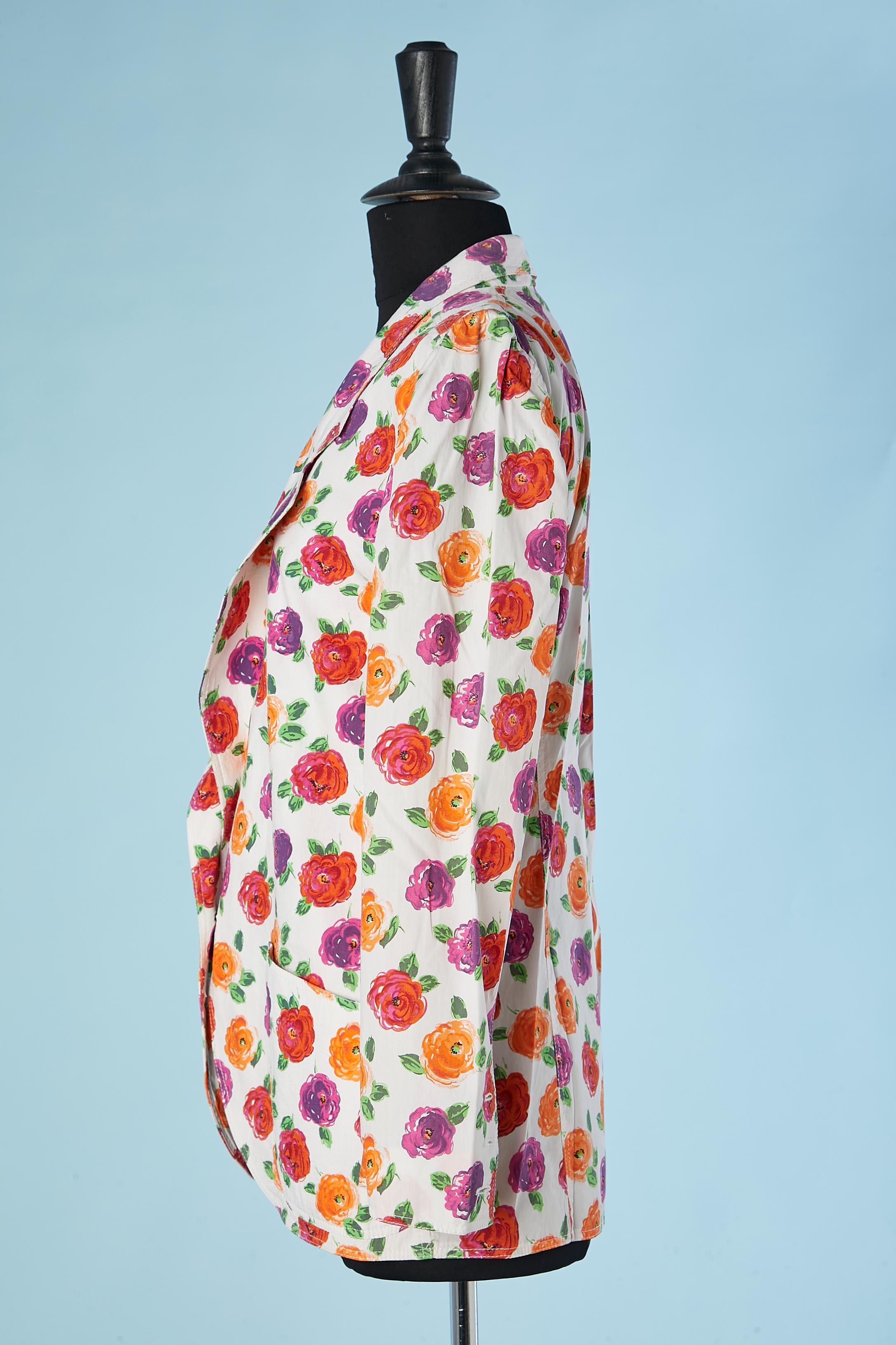 Veste en coton imprimé fleurs Emanuel Ungaro Parallèle  Excellent état - En vente à Saint-Ouen-Sur-Seine, FR