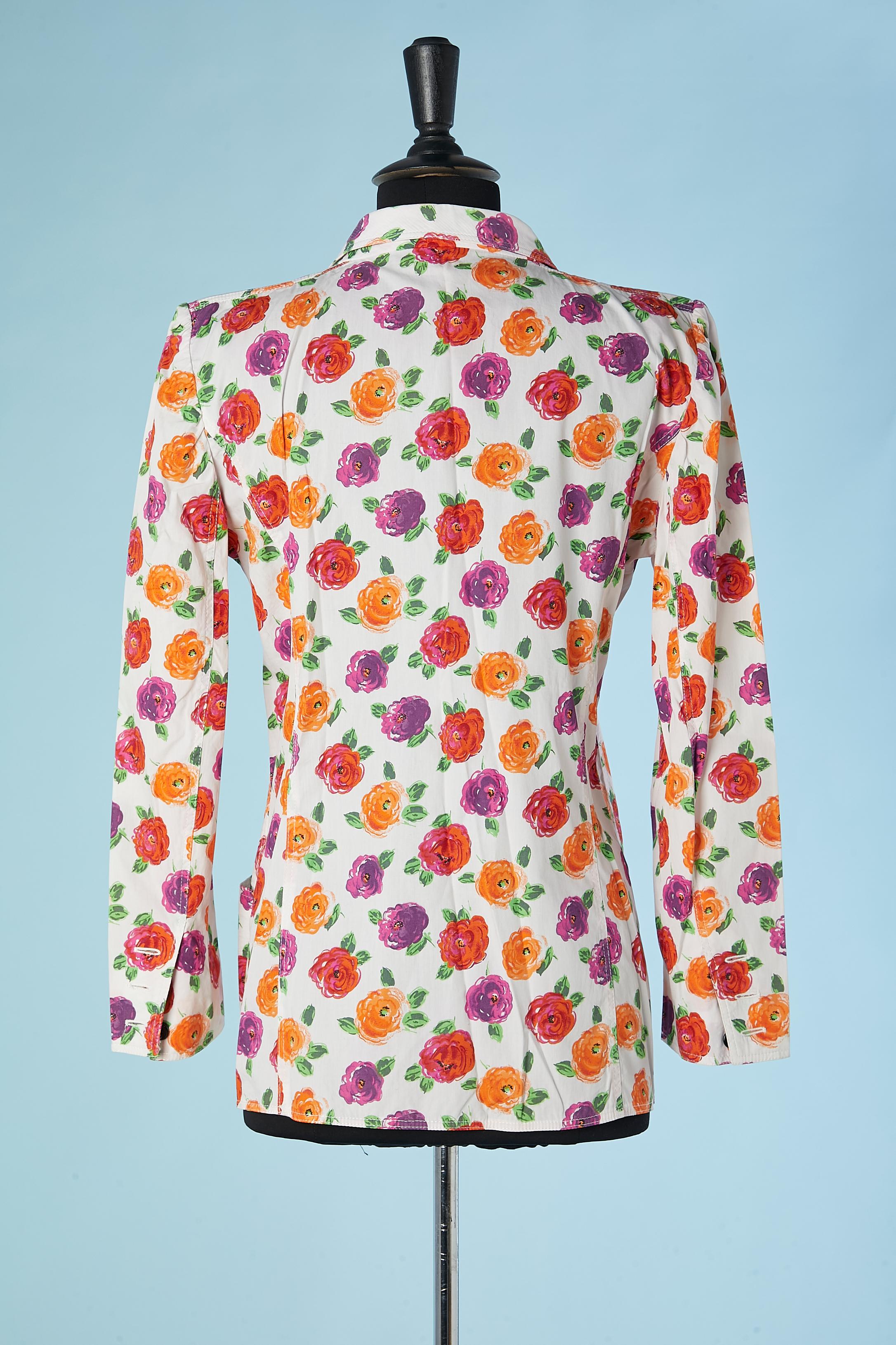 Women's Flower printed cotton jacket Emanuel Ungaro Parallèle  For Sale