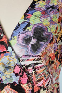 Blumenbedrucktes Kleid mit brandiertem Stoff Cavalli Klasse