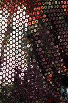 Flower printed dress with sequin on the top front and fabric belt Holly Harp