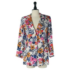 double boutonnage en jacquard imprimé fleurs  Veste Saint Laurent Rive Gauche