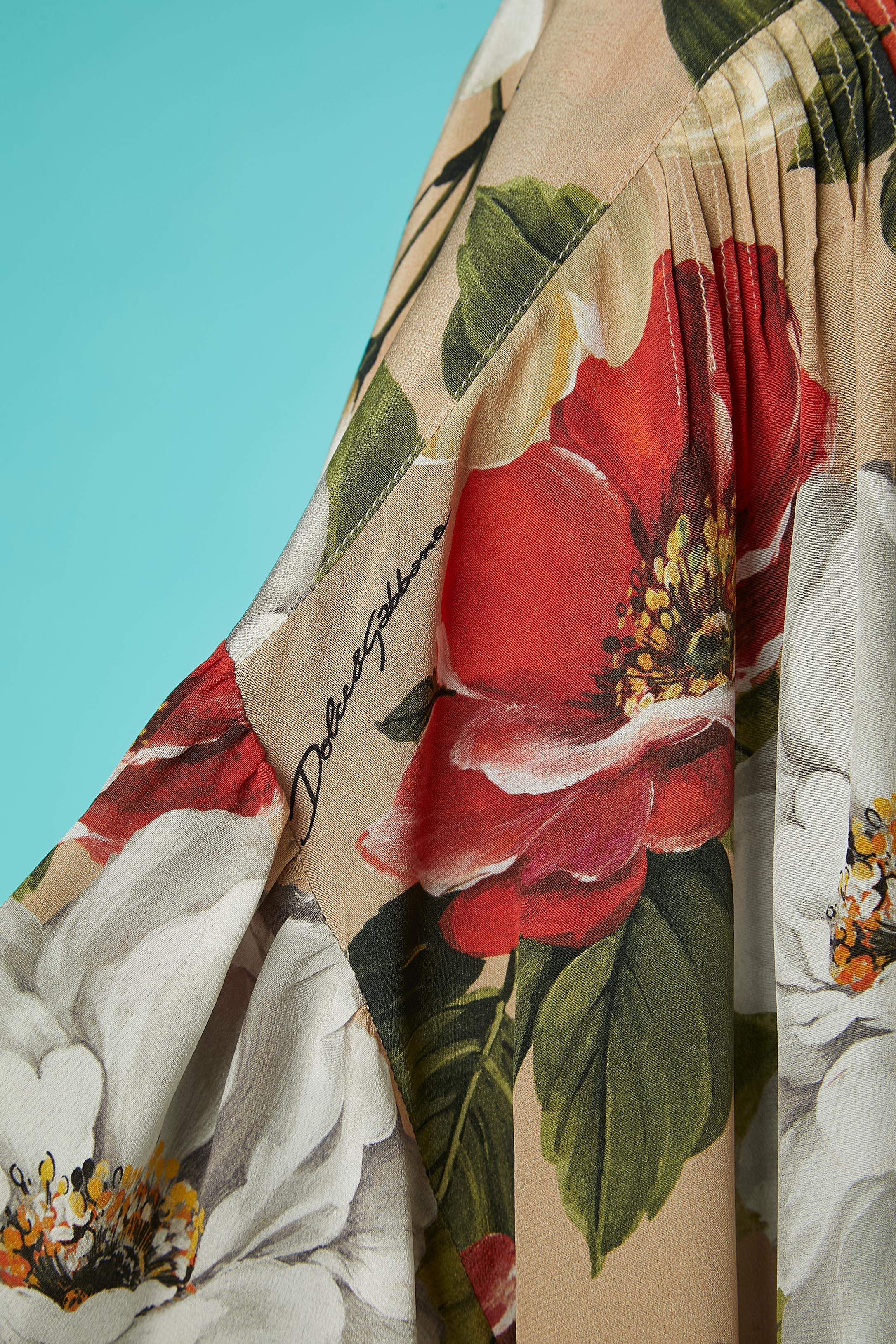 Flower printed silk shirt Dolce & Gabbana  In Excellent Condition In Saint-Ouen-Sur-Seine, FR