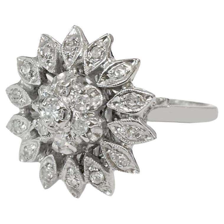 Flower Ring with Diamonds