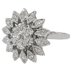 Flower Ring with Diamonds