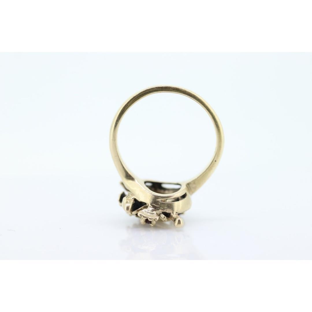 Flower Ruby Set Cocktail ring. Rose Ring 14k Gold with shadows. Flower Ring. For Sale 1