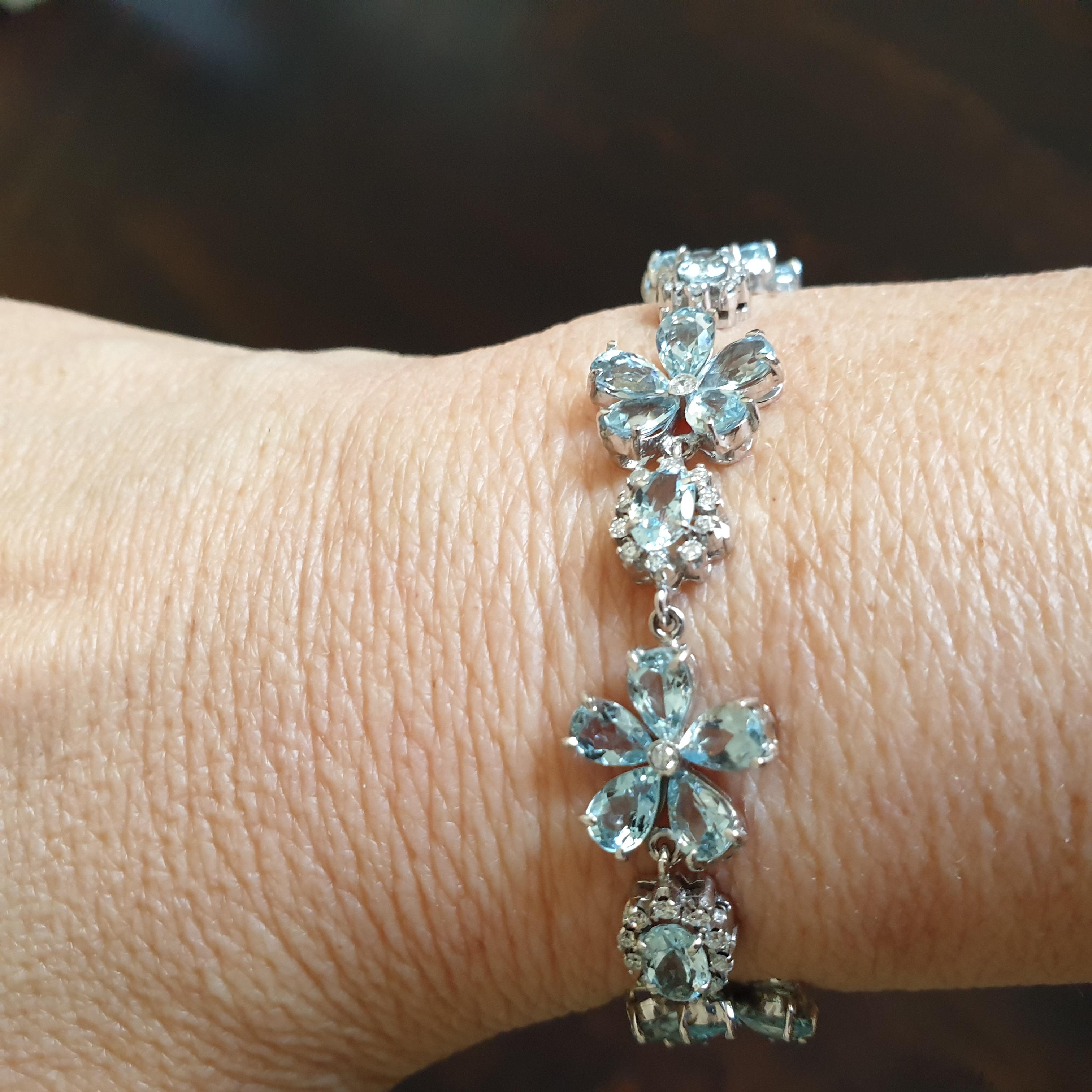 diamond and aquamarine bracelet