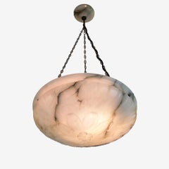 Flower Shape Art Deco Bright Alabaster Pendant Light Ceiling Fixture Lamp