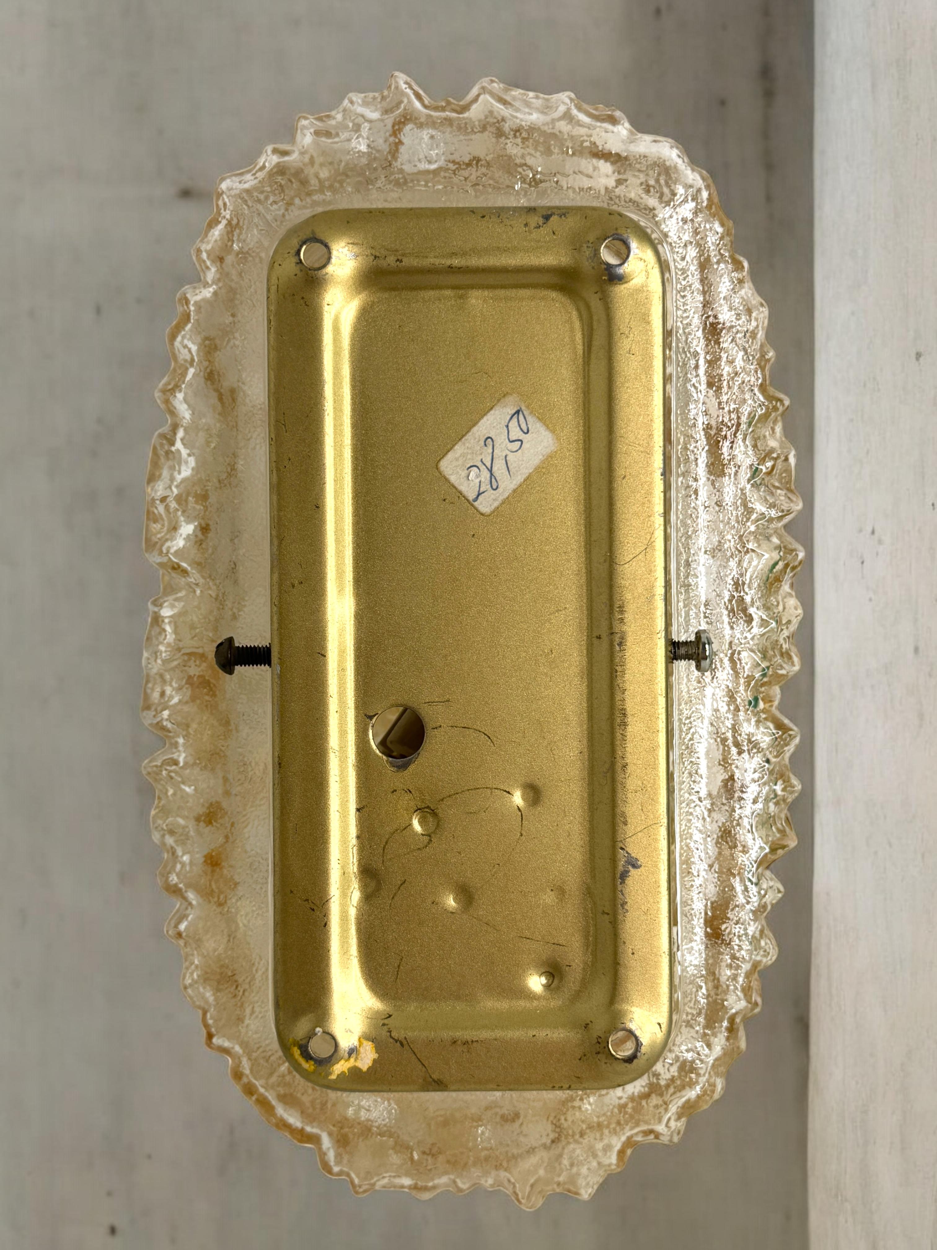 Flower Shape Glass Sconces Vintage German 1960s Glashuette Limburg For Sale 5