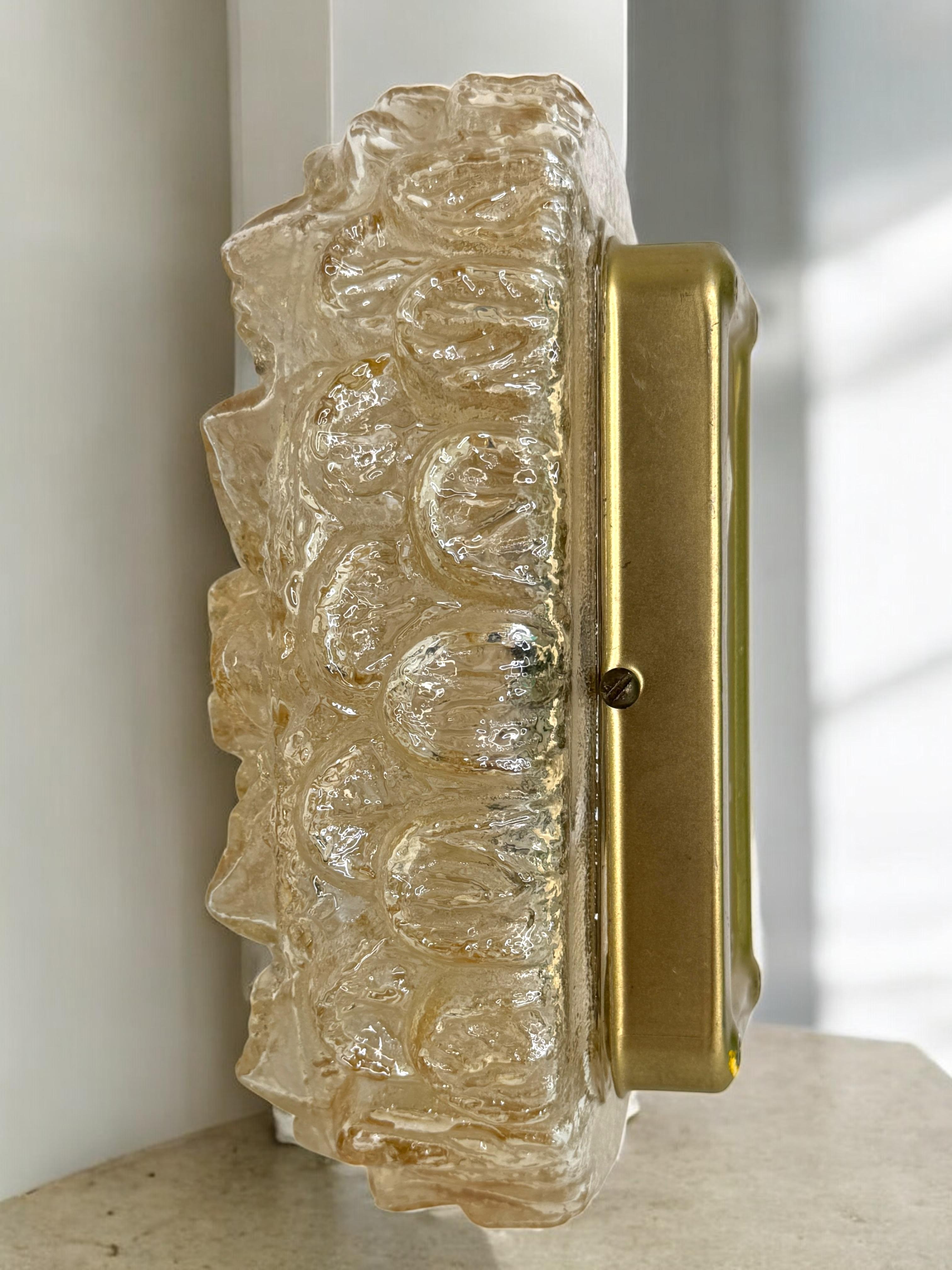 Flower Shape Glass Sconces Vintage German 1960s Glashuette Limburg For Sale 6