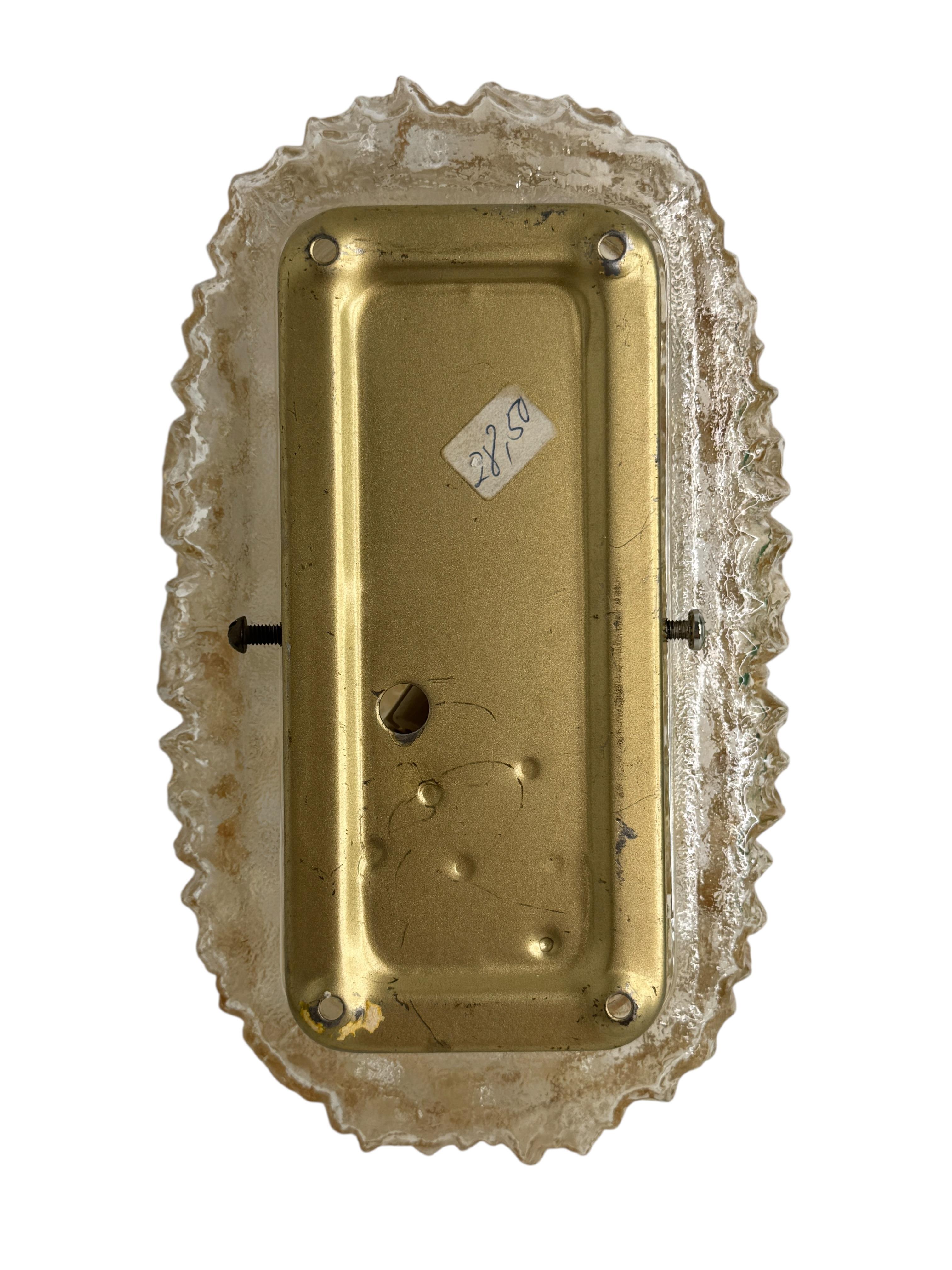 Mid-20th Century Flower Shape Glass Sconces Vintage German 1960s Glashuette Limburg For Sale