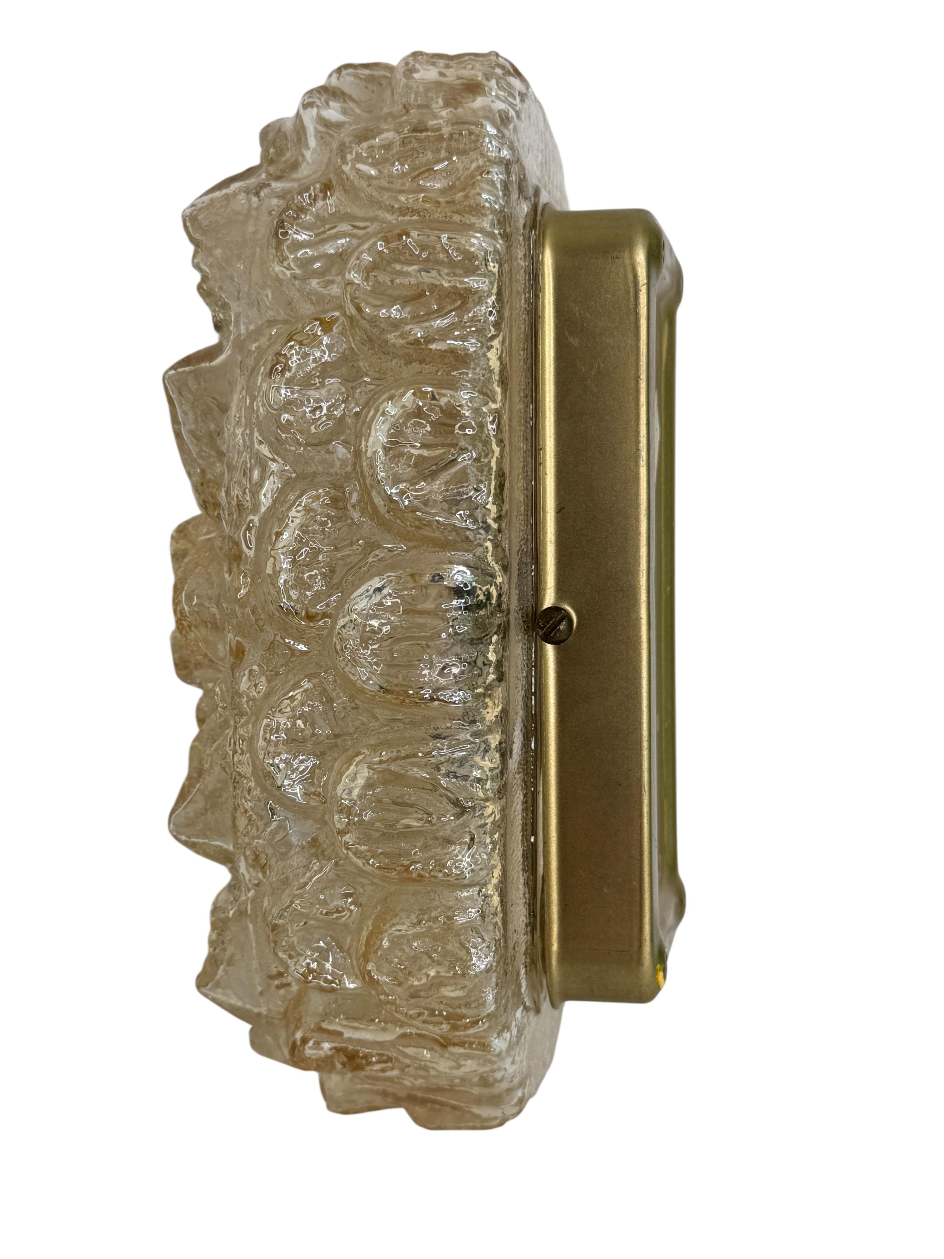 Metal Flower Shape Glass Sconces Vintage German 1960s Glashuette Limburg For Sale
