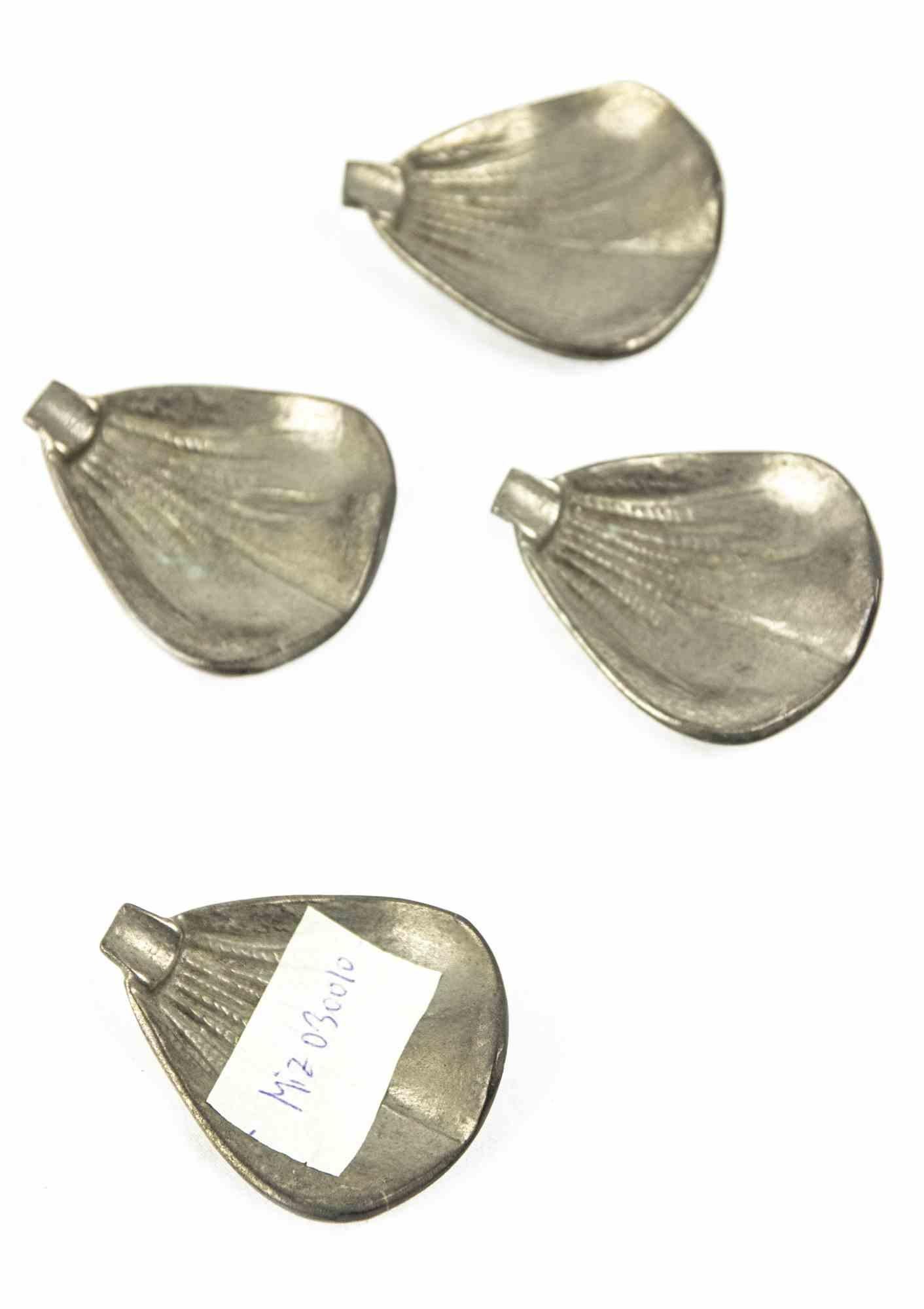 Italian Flower Shape Metal Placeholders, Italy, Half of the 20th Century For Sale
