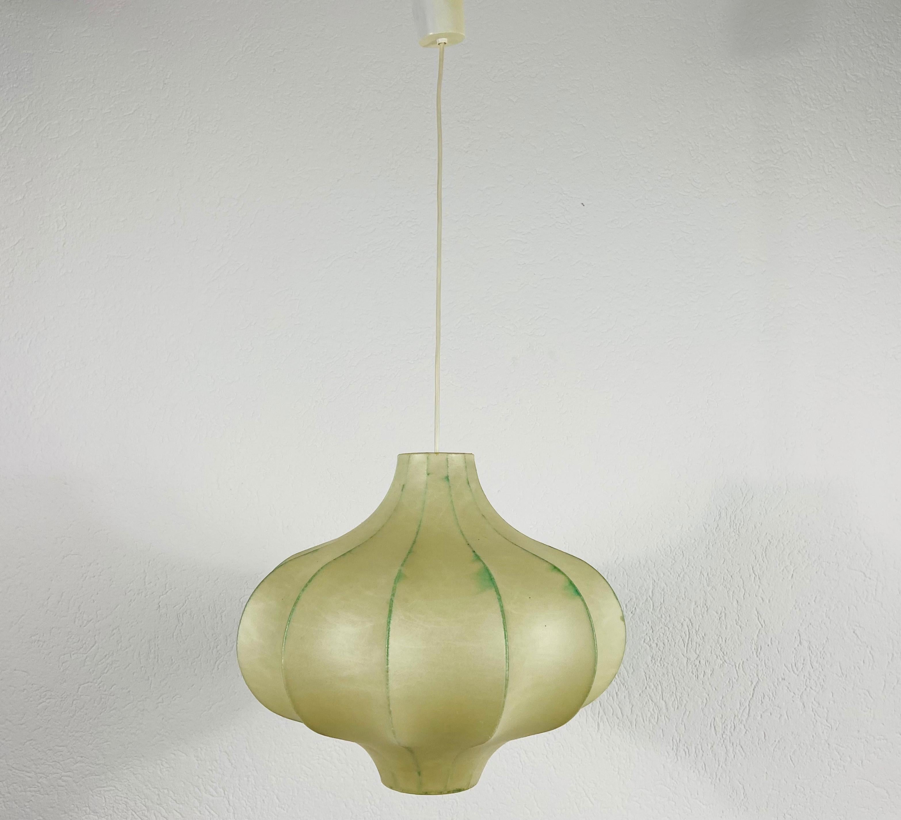 European Flower Shape Mid-Century Modern Cocoon Pendant Light, 1960s, Italy