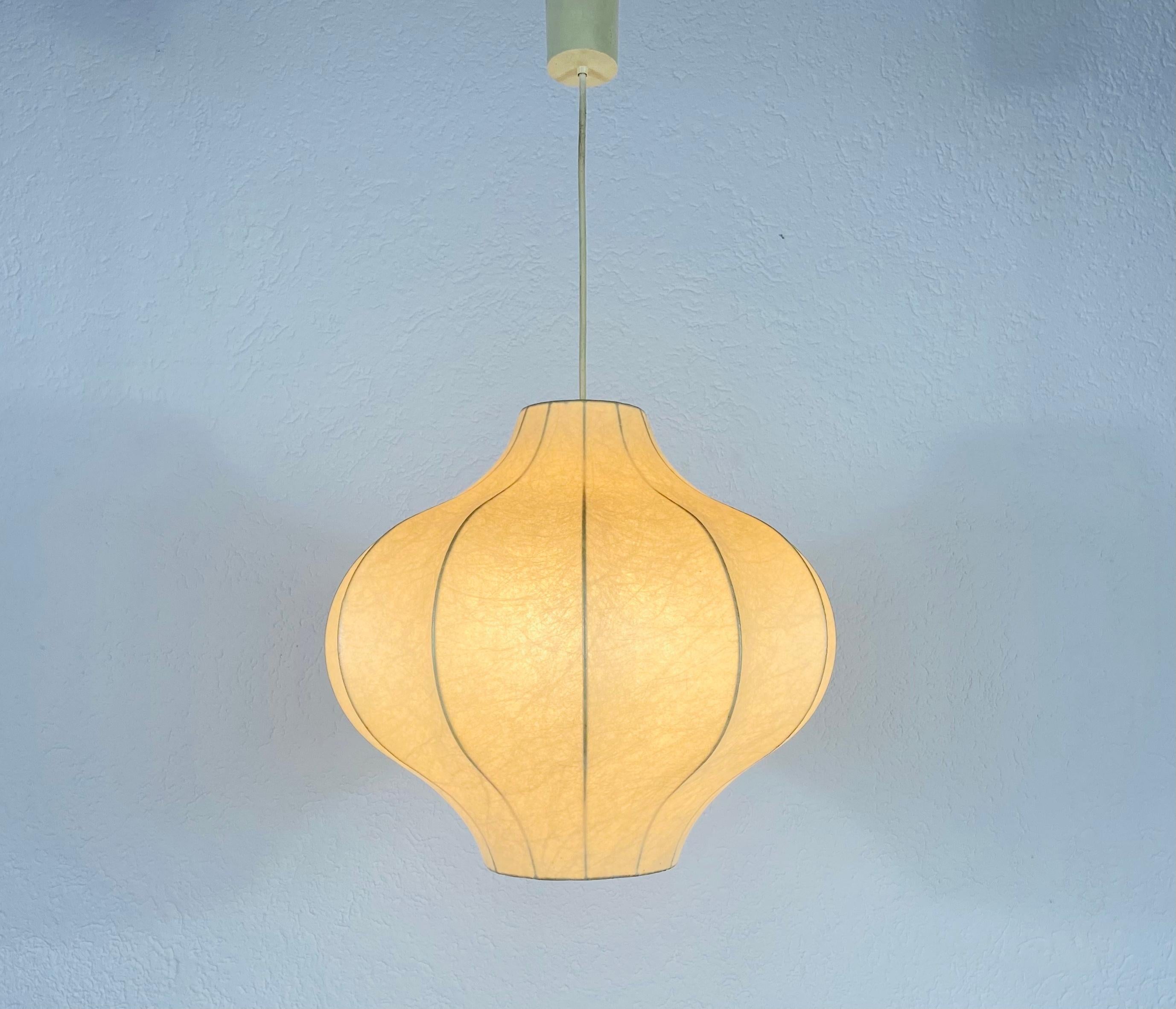 Synthetic Flower Shape Mid-Century Modern Cocoon Pendant Light, 1960s, Italy