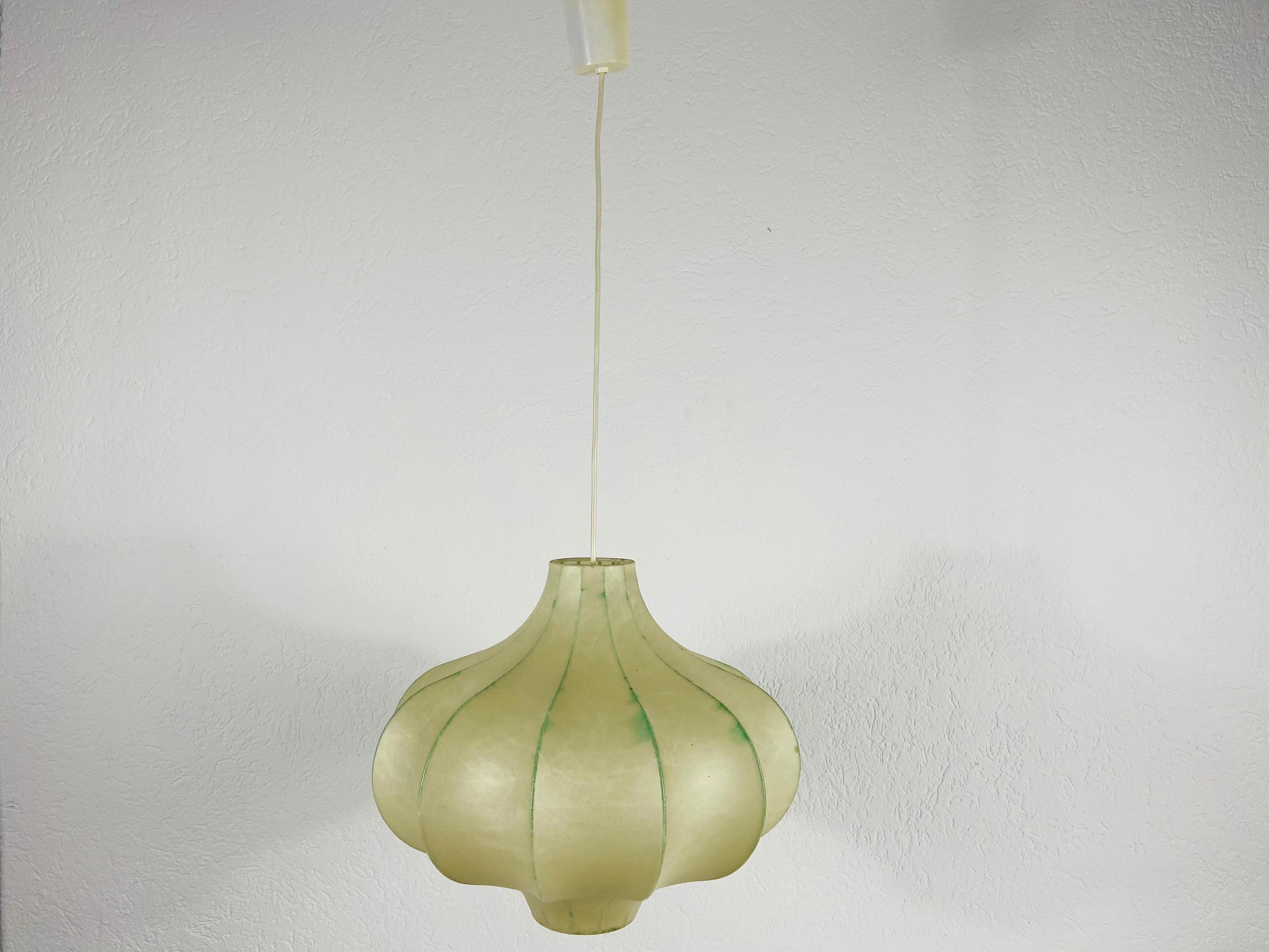 Synthetic Flower Shape Mid-Century Modern Cocoon Pendant Light, 1960s, Italy