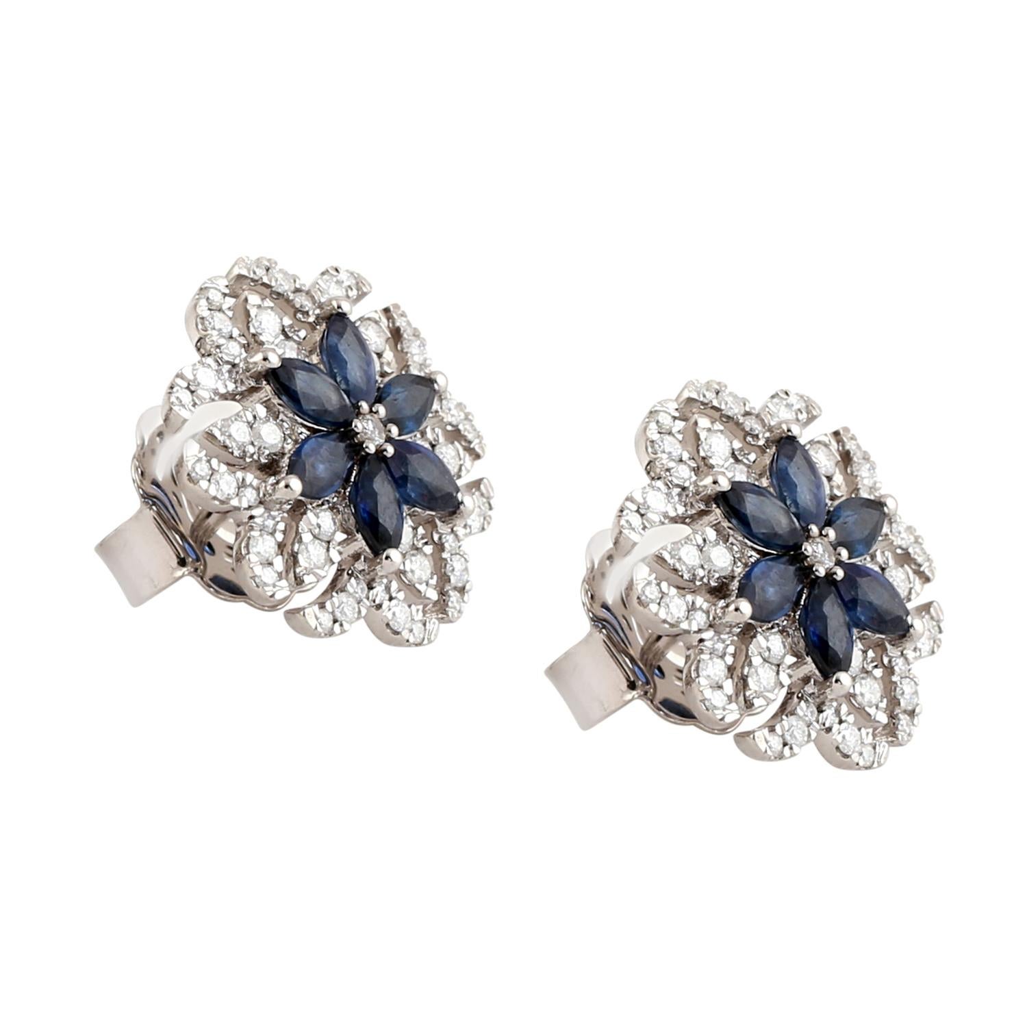 diamond earrings flower shape