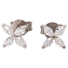 Flower Shaped Diamond Earrings