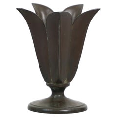 Flower-shaped Diskometal Vase by Just Andersen, 1920s, Denmark
