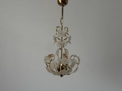 Flower Shaped Glass and Brass Body Ceiling Lamp, 1960s, Germany