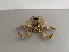 Flower Shaped Heavy Brass Flush Mount Light by Hans Möller, 1960s, Germany