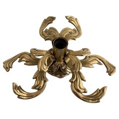 Flower Shaped Heavy Brass Flush Mount Light by Hans Möller, 1960s, Germany