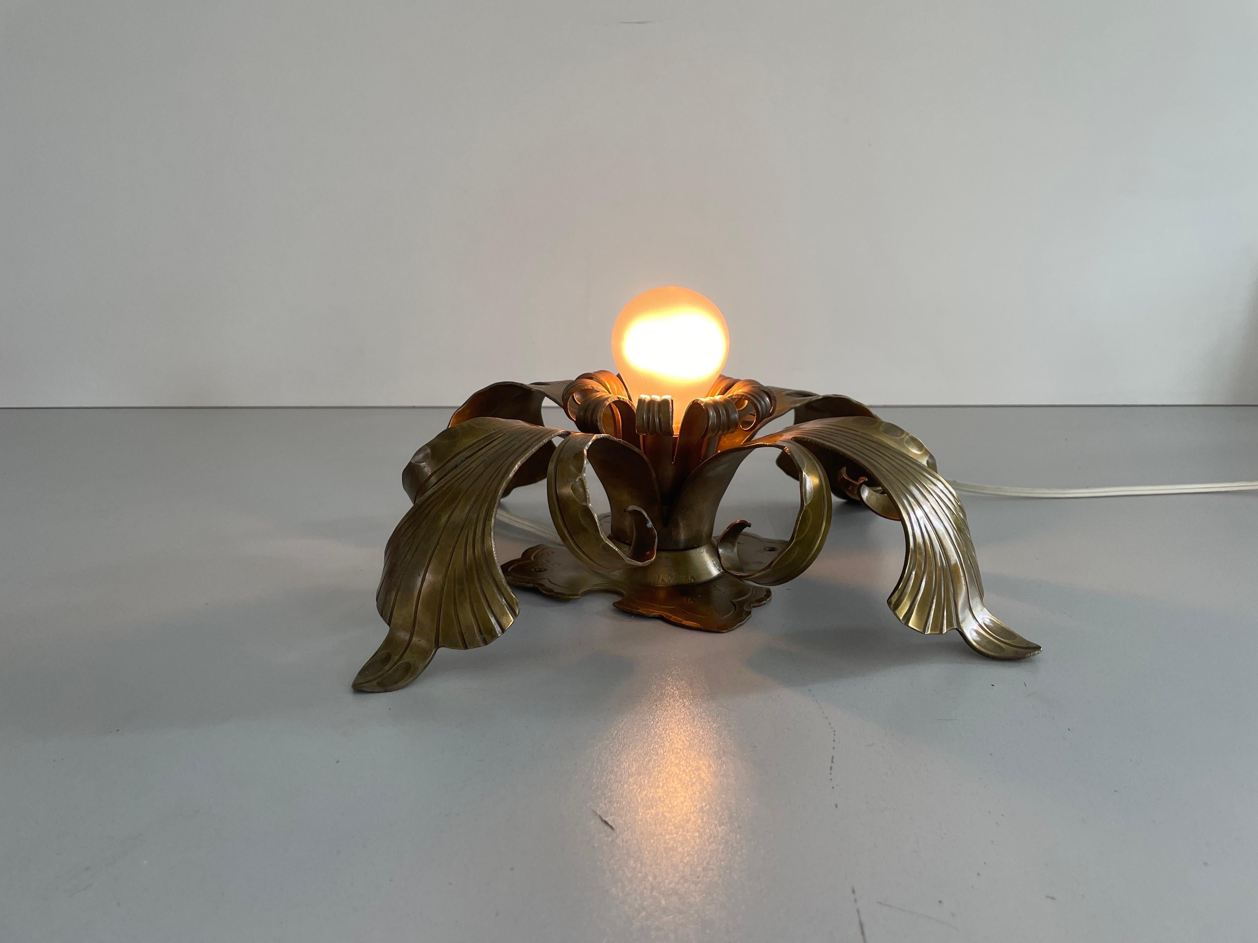 Flower Shaped Heavy Brass Pendant Lamp by Hans Möller, 1960s, Germany For Sale 6