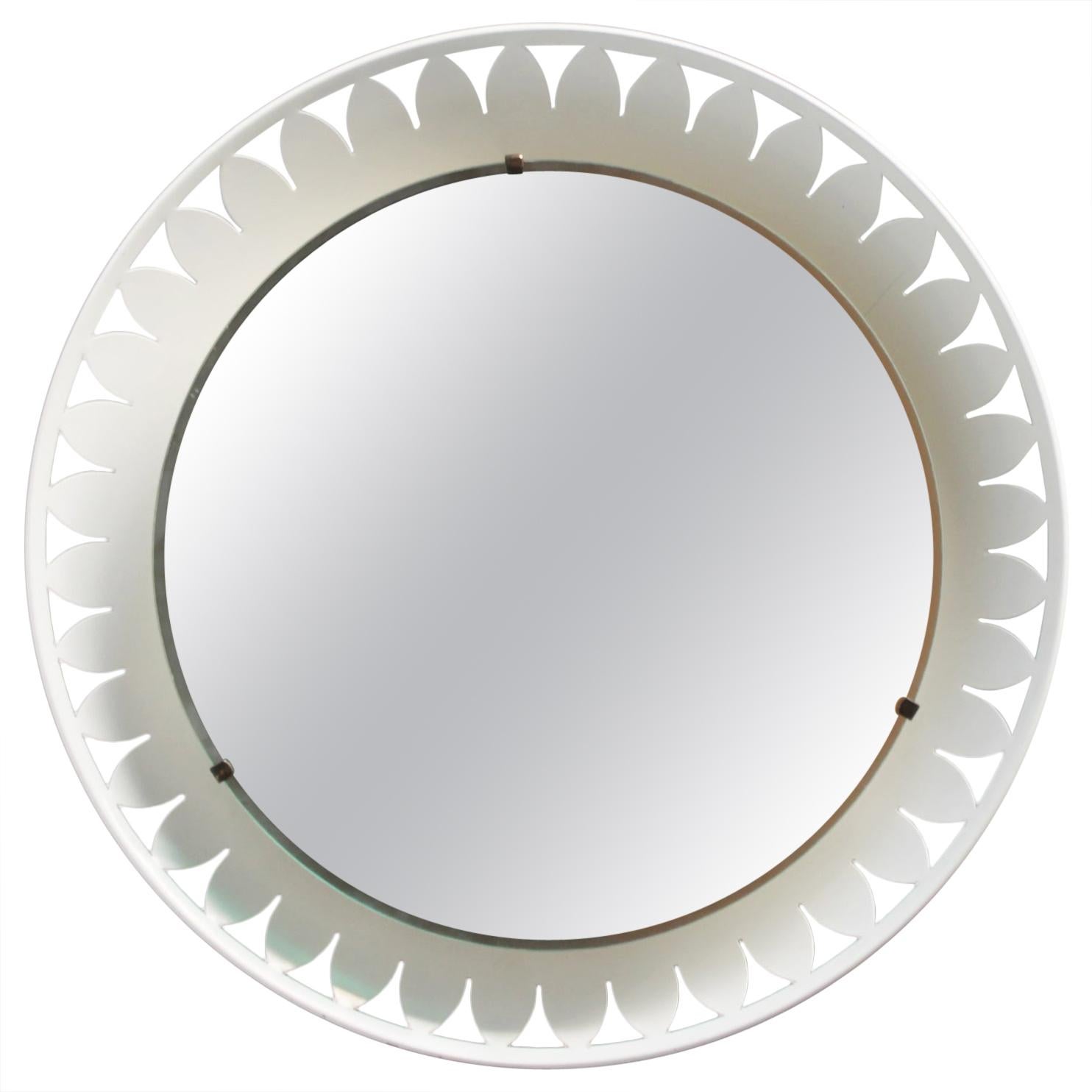 Flower-Shaped Illuminated Mirror by Ernest Igl for Hillebrand For Sale