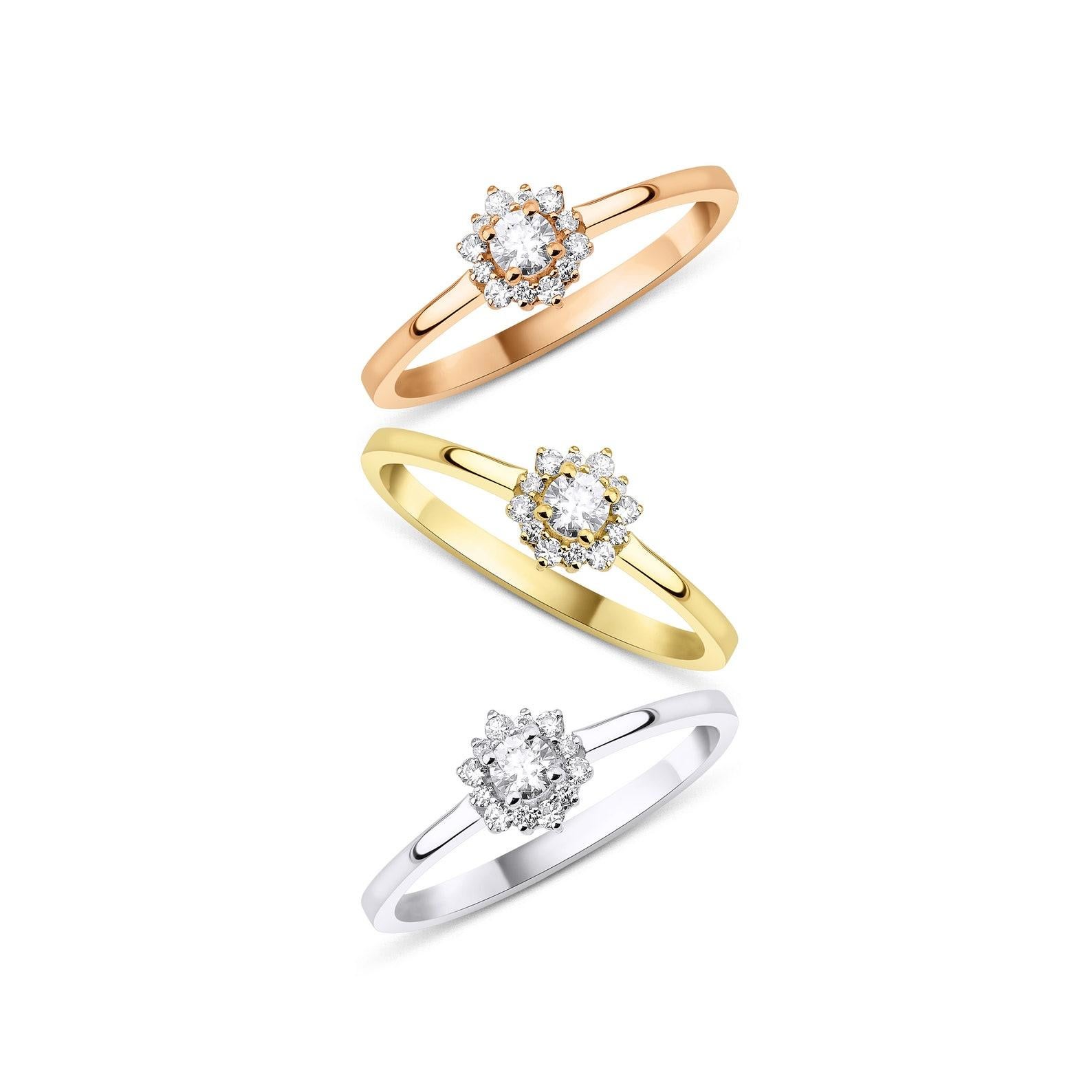 Flower Shaped Moissanite Engagement Ring 925 Sterling Silver Aniversary Gift. For Sale 1