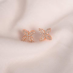 Flower Shaped Moissanite Stud Earings For Women 925 Sterling Silver Gift For Her