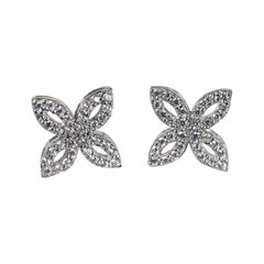 Flower Shaped Moissanite Stud Earings For Women 925 Sterling Silver Gift For Her