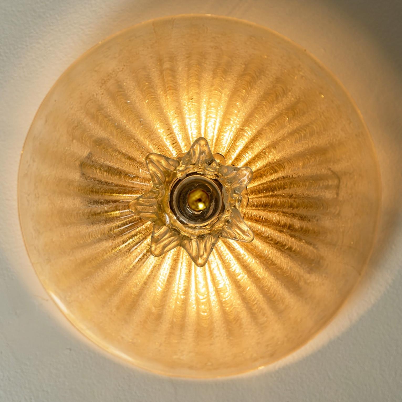 Flower Shaped Murano Glass Flush Mount by Barovier & Toso, Italy 3