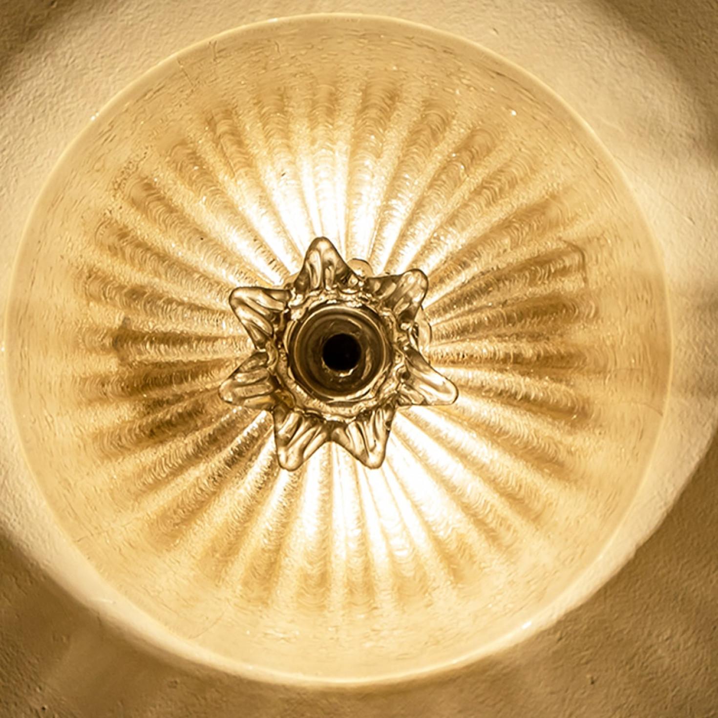 Flower Shaped Murano Glass Flush Mount by Barovier & Toso, Italy In Good Condition In Rijssen, NL