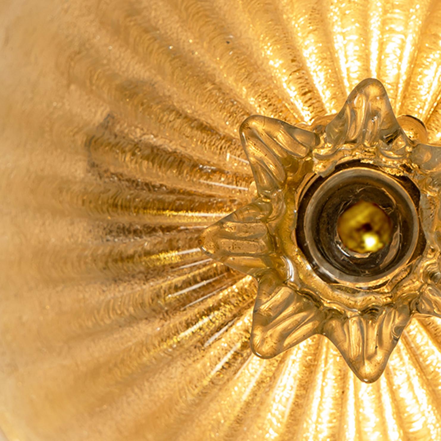 Flower Shaped Murano Glass Flush Mount by Barovier & Toso, Italy 1