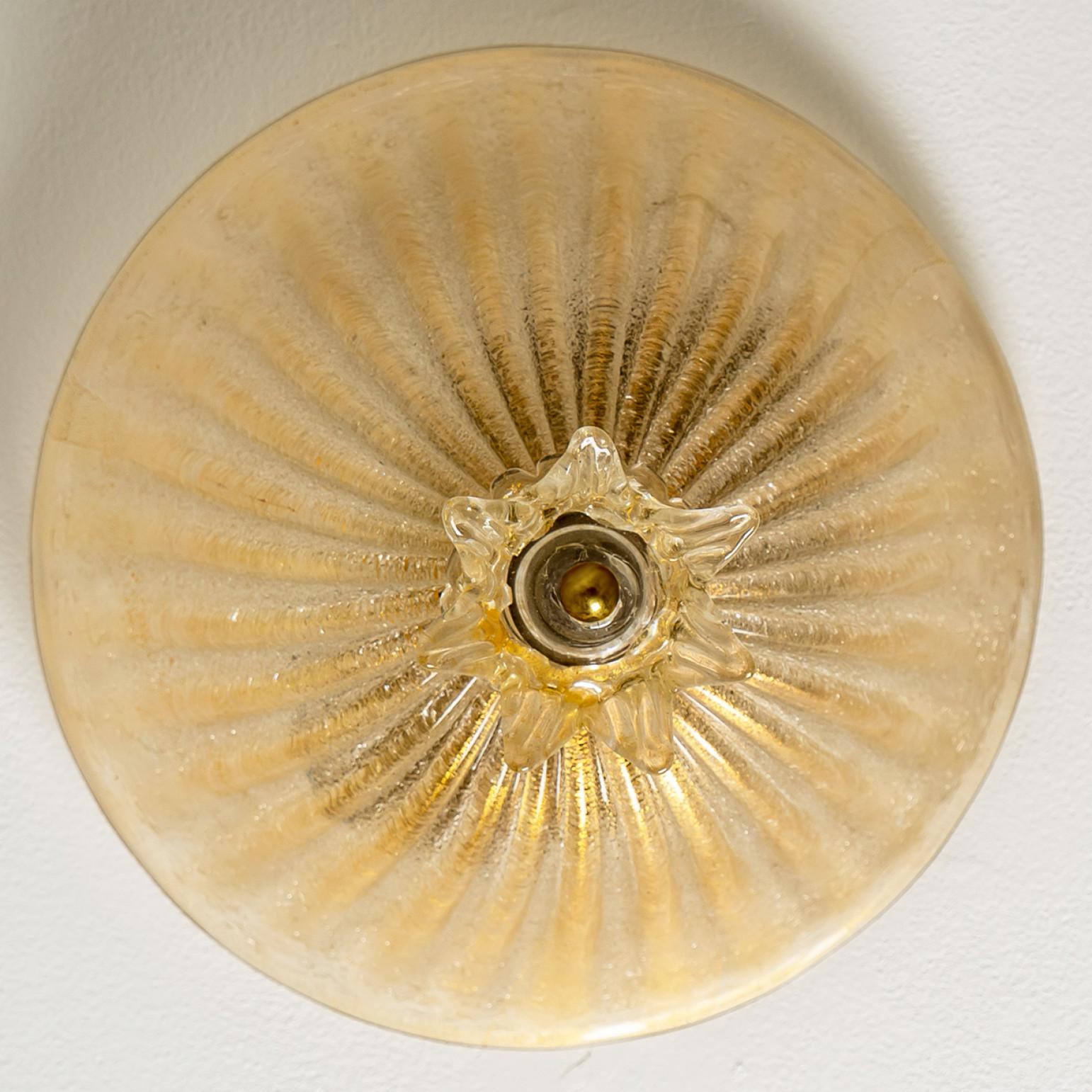 Flower Shaped Murano Glass Flush Mount by Barovier & Toso, Italy 2