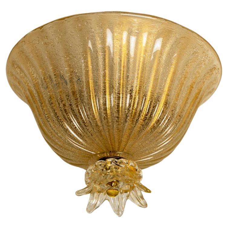 Flower Shaped Murano Glass Flush Mount by Barovier & Toso, Italy