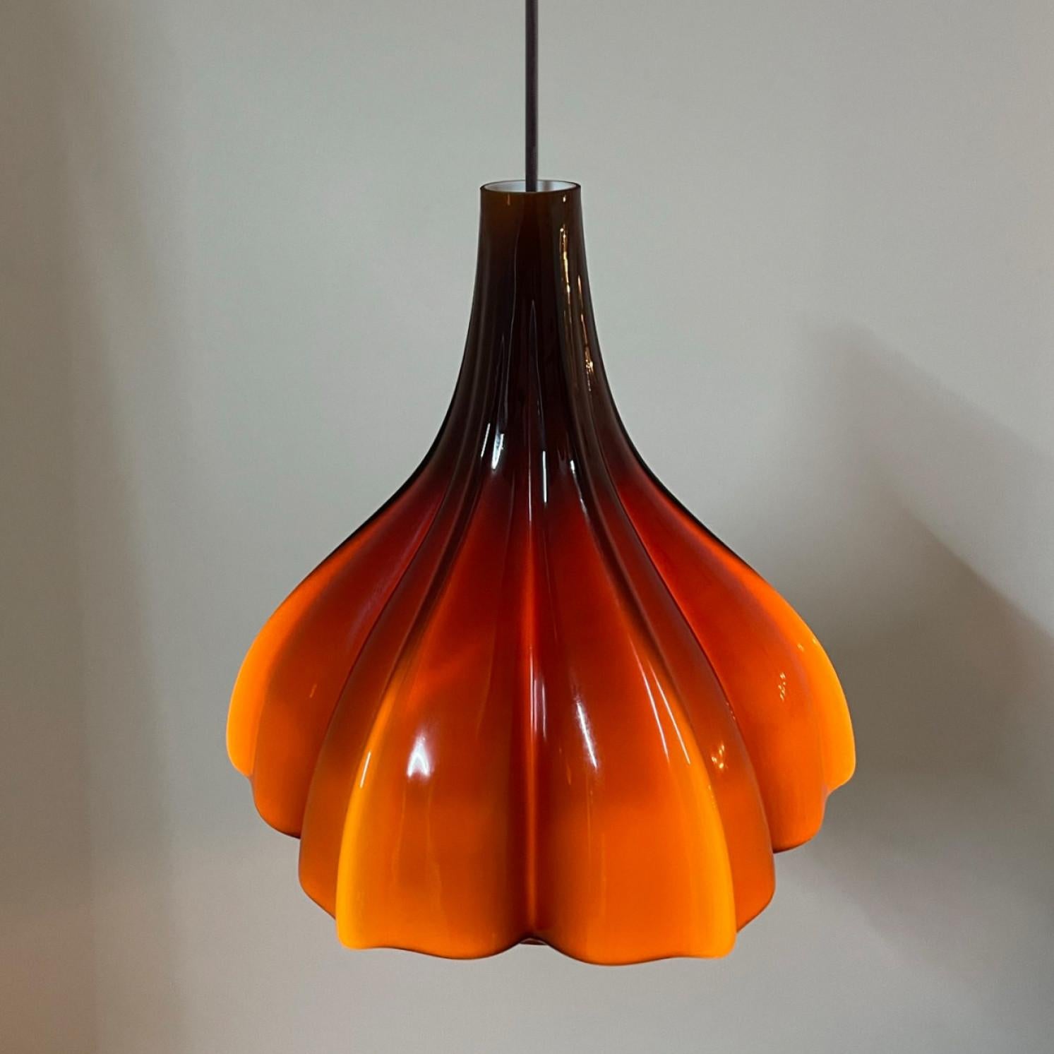 Flower shaped Opaque Brown Glass Fixtures, Europe 1970 For Sale 4