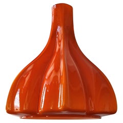 Flower Shaped Orange Glass Pendant Lamp by Peill & Putzler, Germany, 1960s/1970s