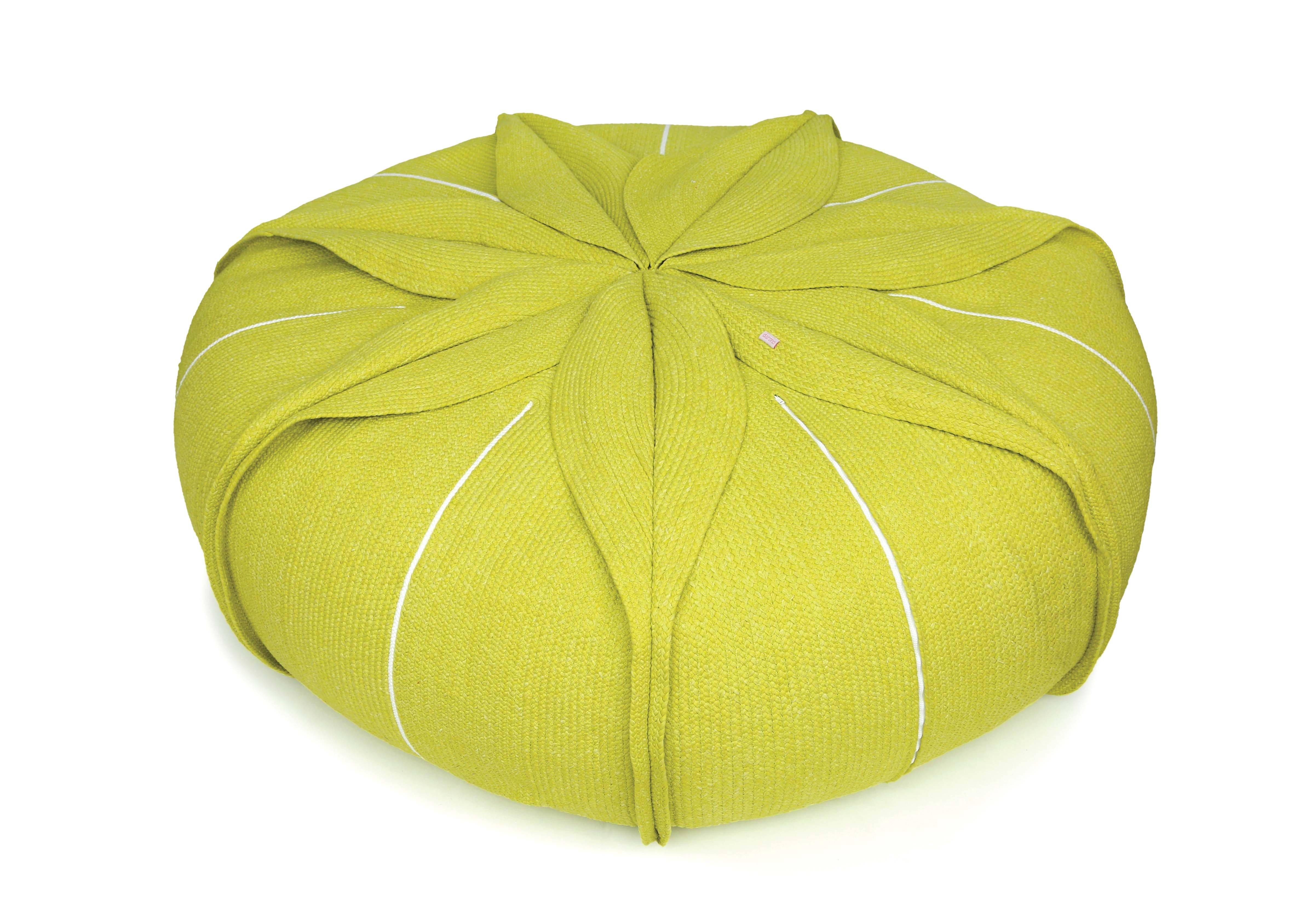 Portuguese Flower Shaped Pouf Bed - Eucharis Lime XXL For Sale