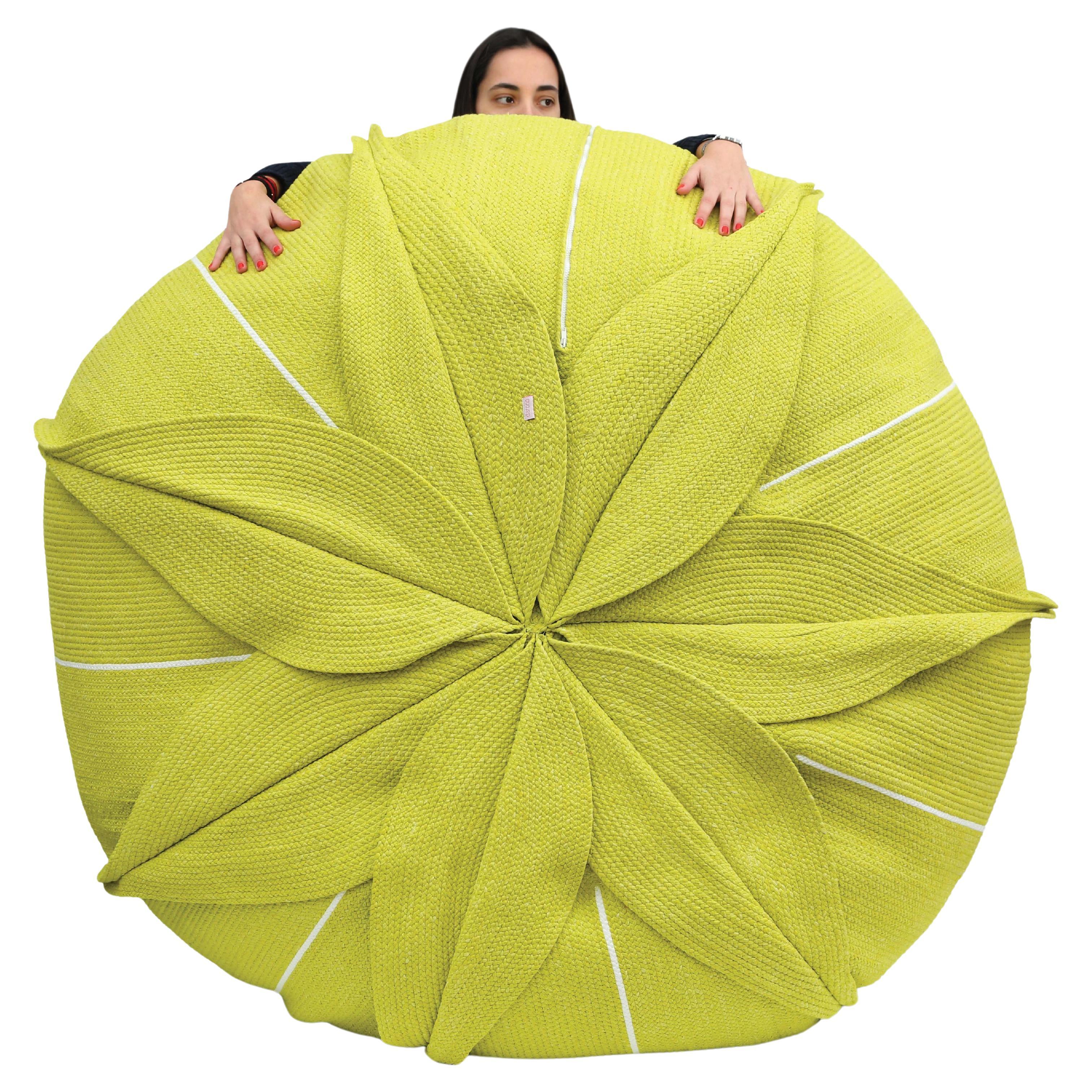Flower Shaped Pouf Bed - Eucharis Lime XXL