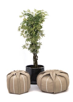 Flower Shaped Pouf - Eucharis Camel Small