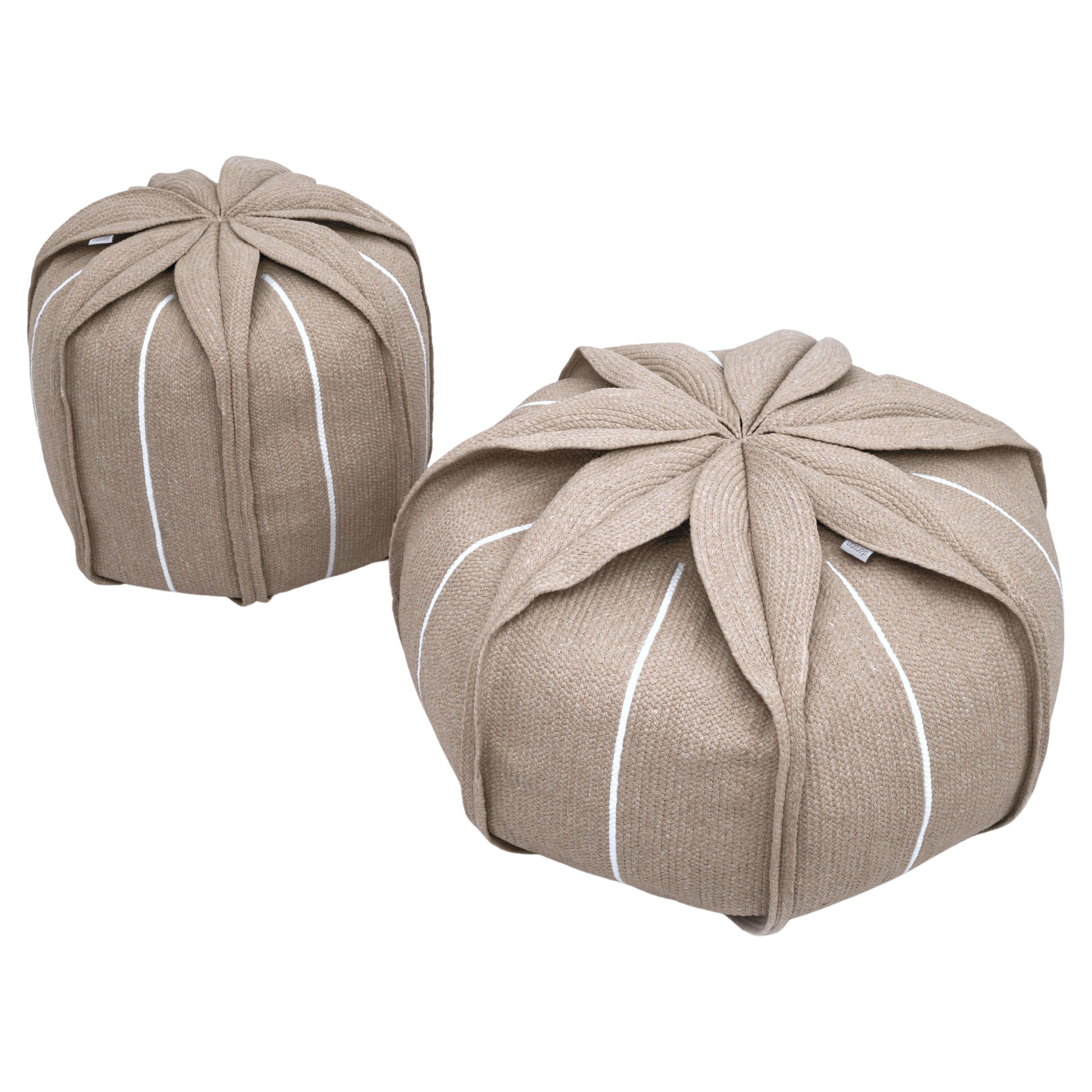 Flower Shaped Pouf - Eucharis Camel Small For Sale