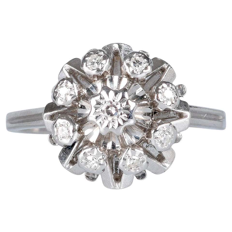 Diamond Flower Shaped Rings - 247 For Sale on 1stDibs | flower shaped ...