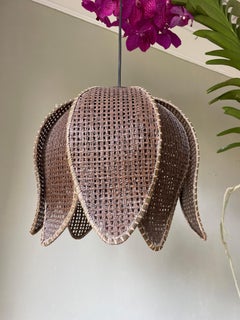 Schwedischer geflochtener Wabi Sabi-Blumenanhänger in Blumenform, 1970er Jahre