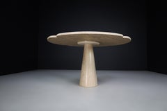 Flower Shaped Top Travertine Dining or Centre Table, Italy, 1970s