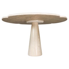 Flower Shaped Top Travertine Dining or Centre Table, Italy, 1970s