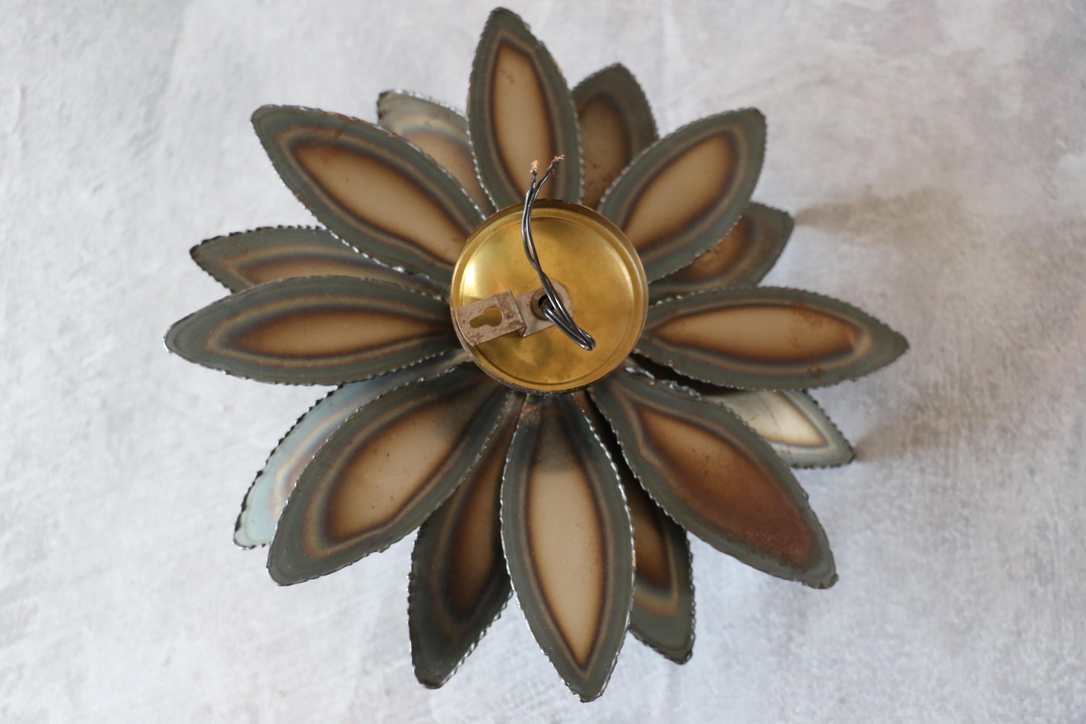 Lámpara de pared en forma de flor de Christian Techoueyres, años 70 Francés en venta