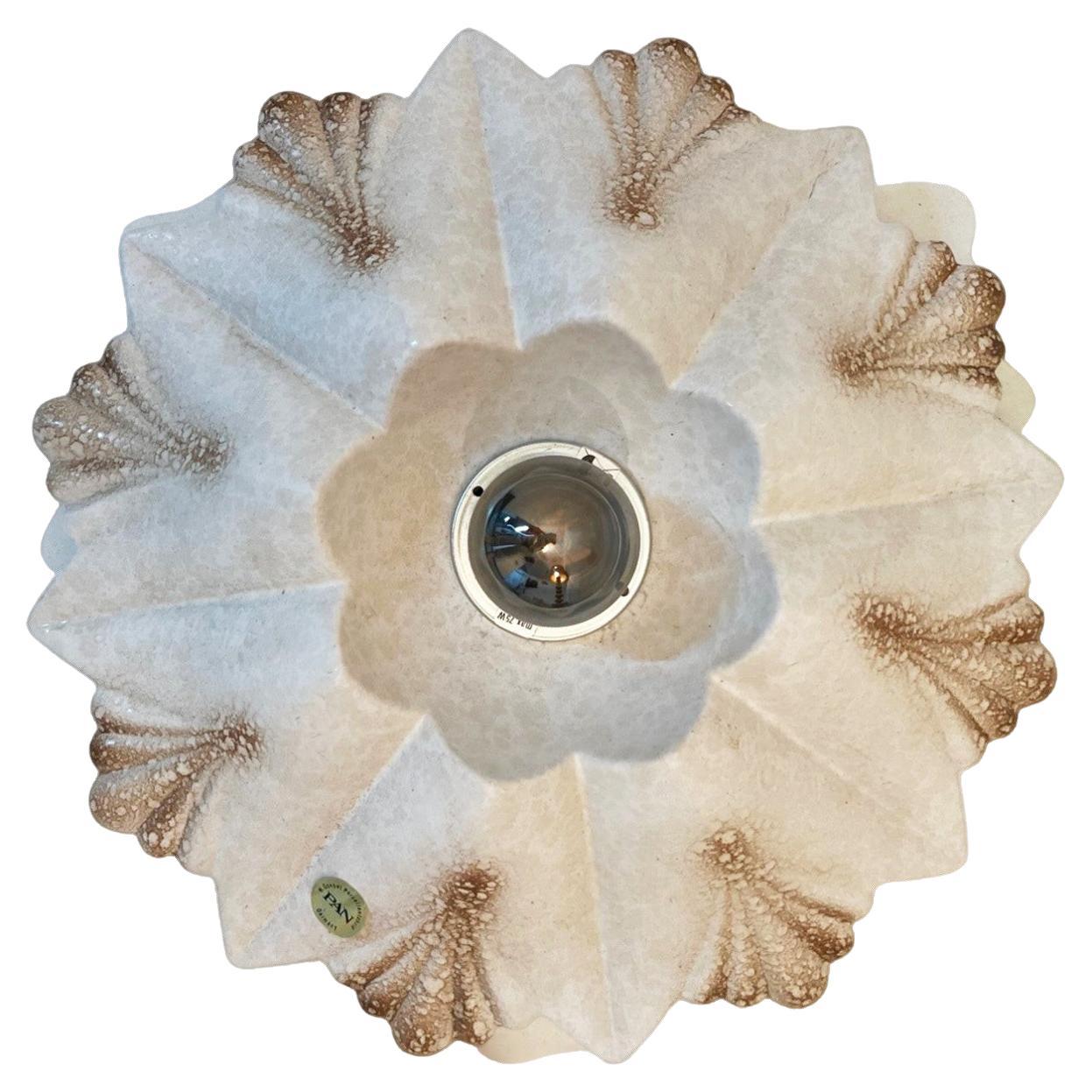 Flower Shell White Sand Ceramic Wall Light by Hustadt Keramik, Germany, 1970 For Sale